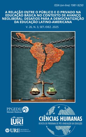 					Visualizar v. 26 n. 3 (2025): A relação entre o público e o privado na educação básica no contexto de avanço neoliberal: desafios para a democratização da educação latino-americana
				